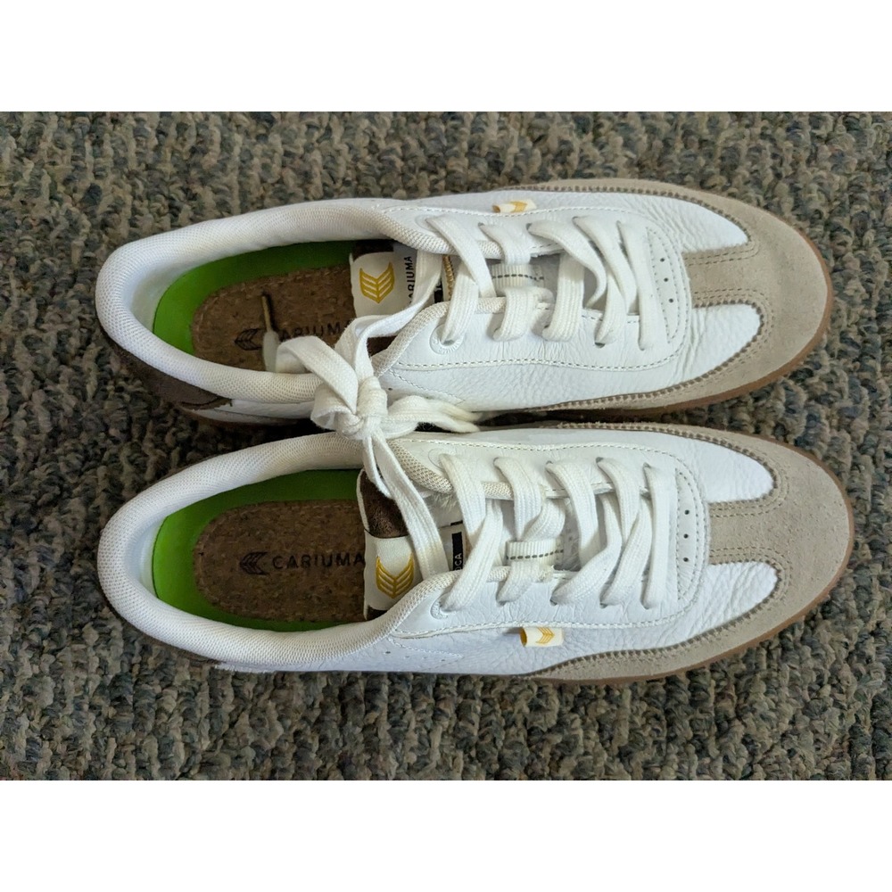 Cariuma Toca White Sand Leather Suede Low Top Sneakers Mens 7.5 Womens 9 - Picture 4 of 7